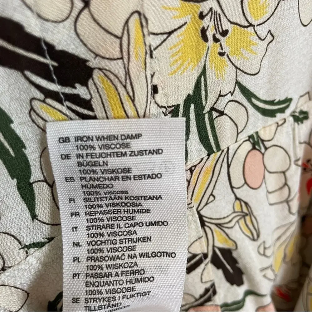 & Other Stories Floral Button Front Midi Dress Cottagecore Boho Sz 8 - Picture 10 of 10